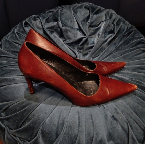 Gucci Vintage Browm Heels Leather Pointed Toe Size 9B  N_ 1012564 0 - Picture 2 of 9